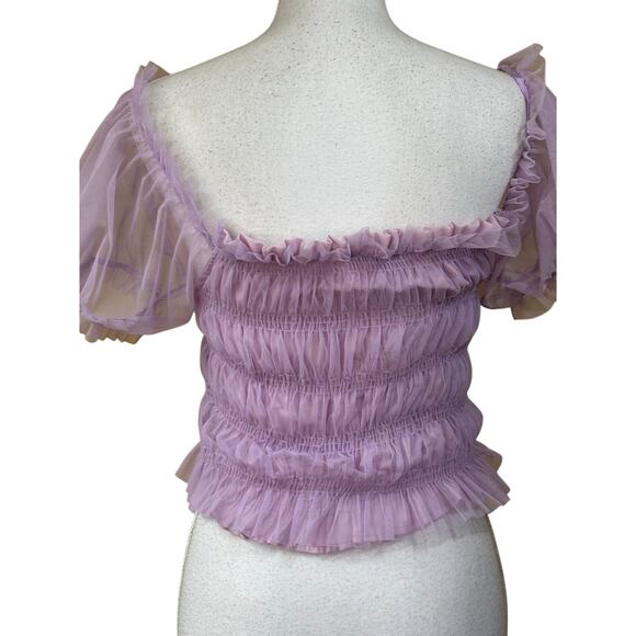 Blashe lavender top, fairycore, ethereal, romantic, vintage, soft girl, pastel - Picture 3 of 7